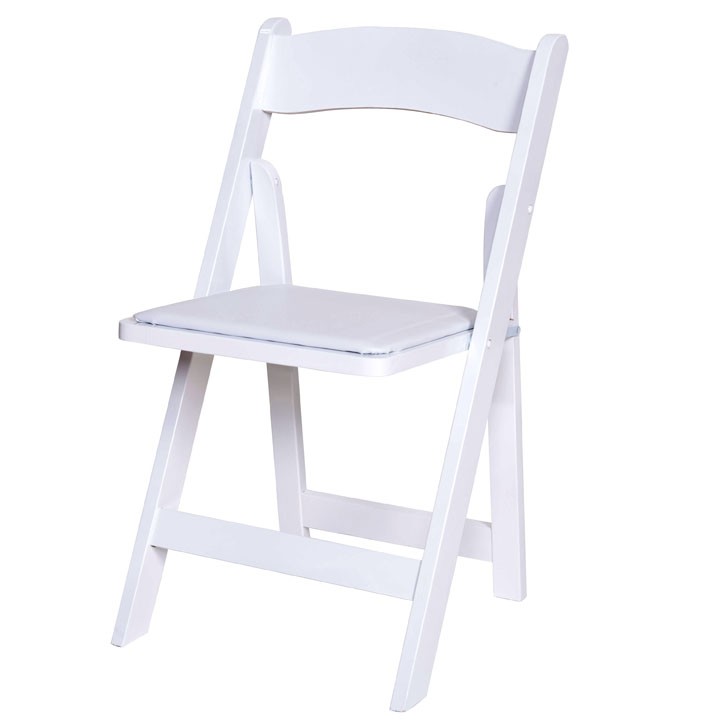 3 White Wooden Folding Chair